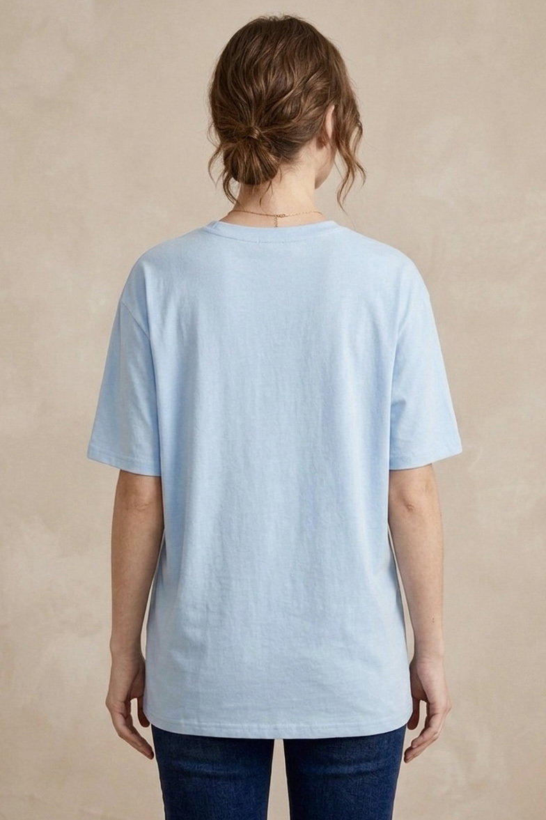 Kısa Kollu Baskılı T-shirt - 1316-BEBE-MAVI - 3