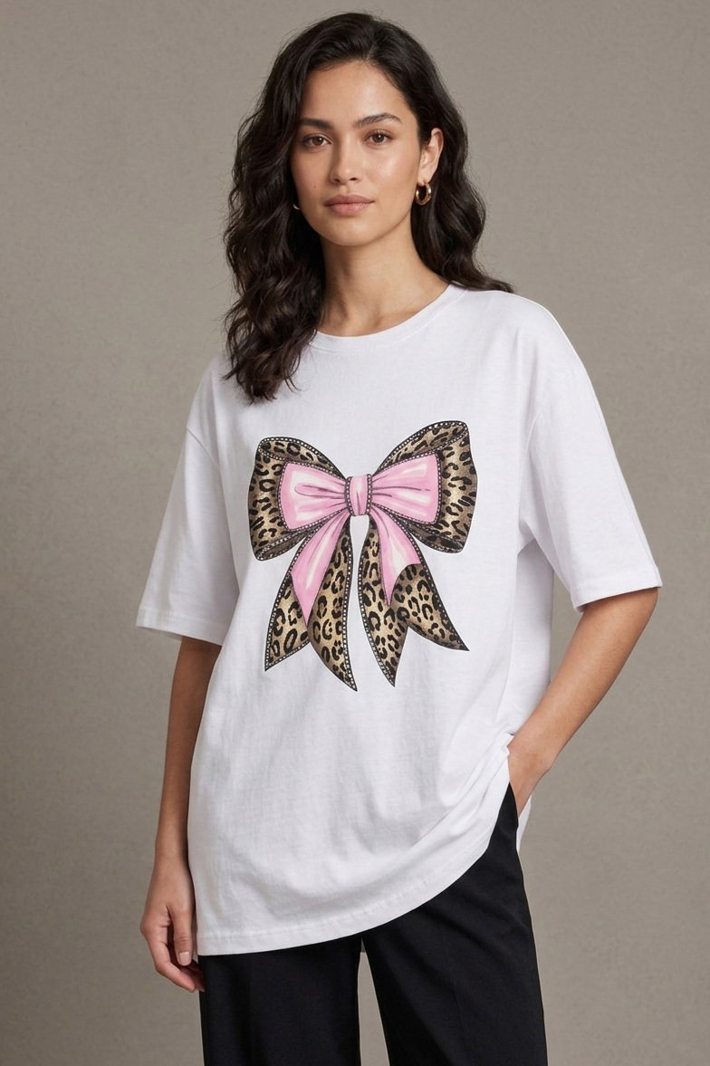 Kısa Kollu Baskılı T-shirt - 1316-BEYAZ - 1