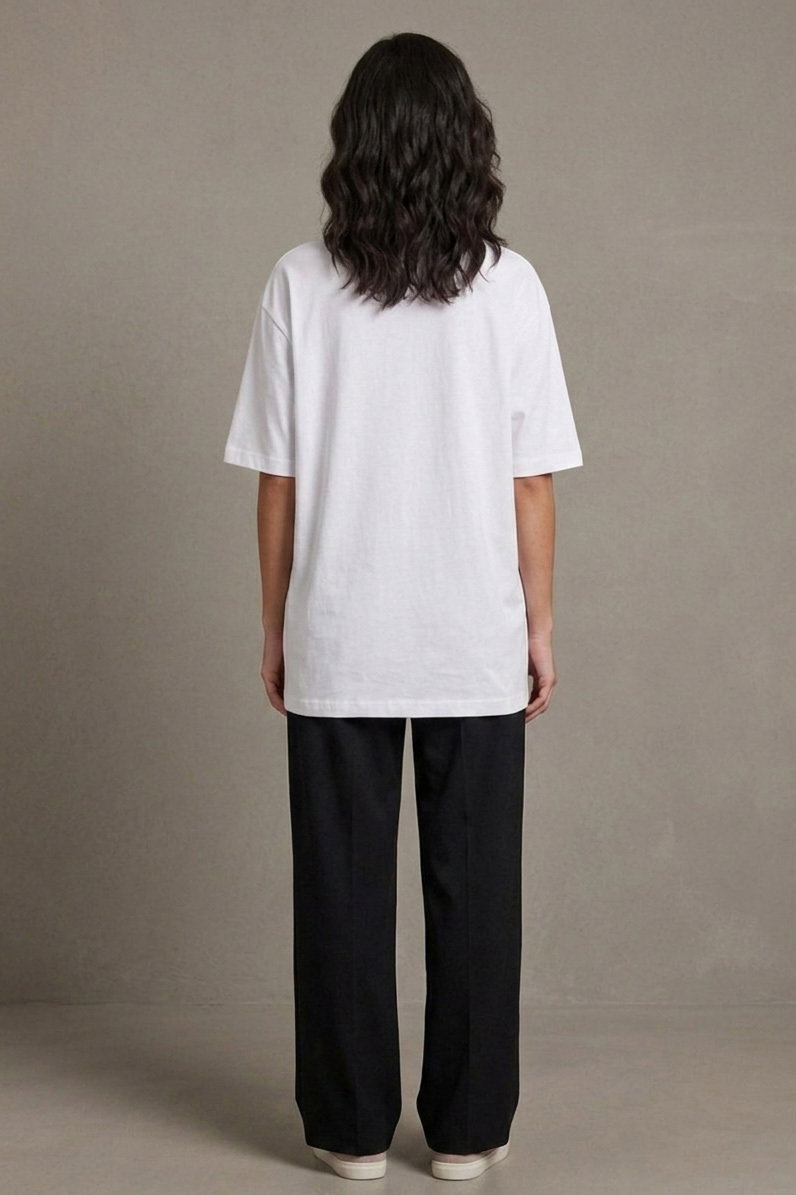 Kısa Kollu Baskılı T-shirt - 1316-BEYAZ - 3