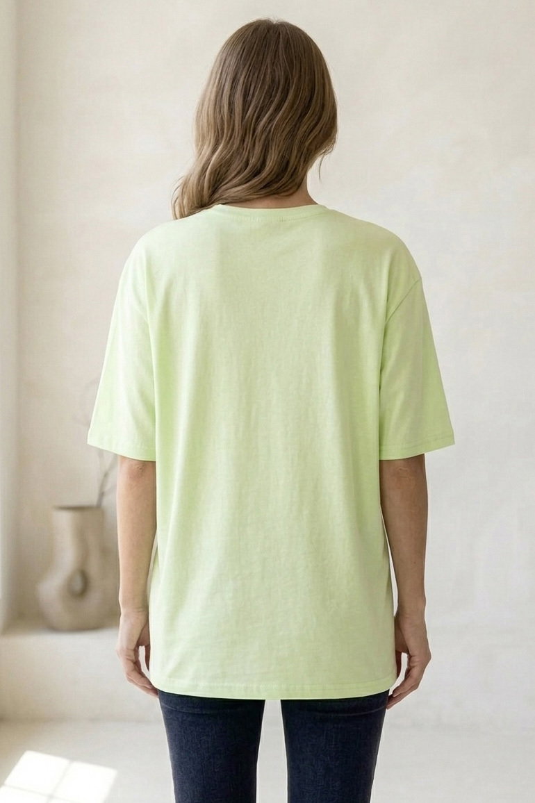 Kısa Kollu Baskılı T-shirt - 1316-MINT - 3