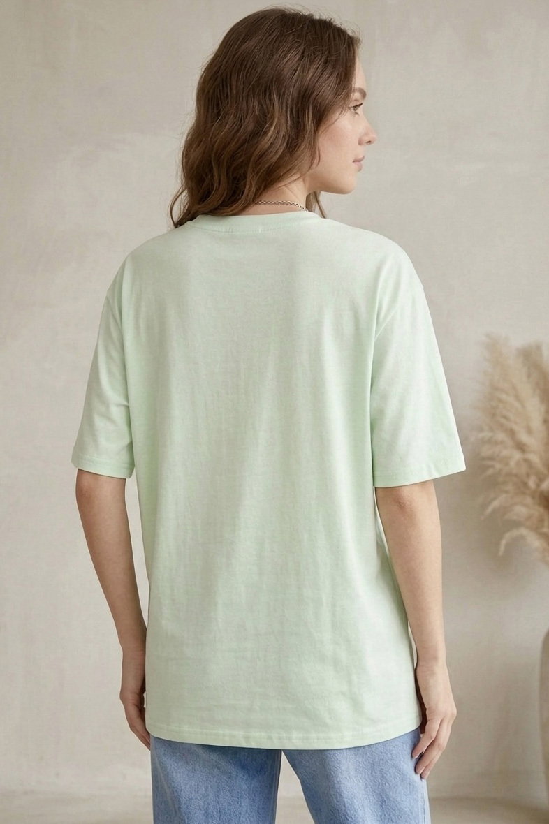 Kısa Kollu Baskılı T-shirt - 1317-MINT - 3