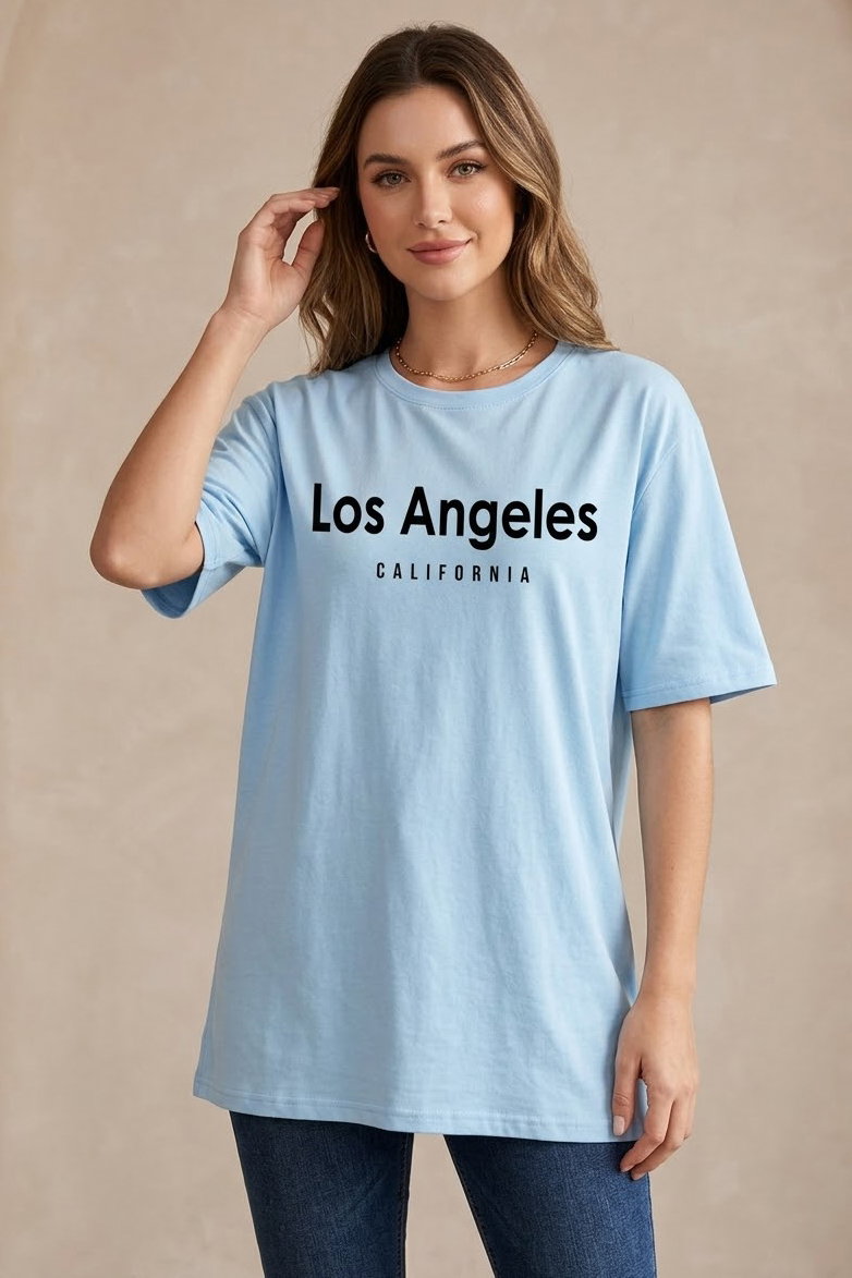Kısa Kollu Baskılı T-shirt - 1318-BEBE-MAVI - 2
