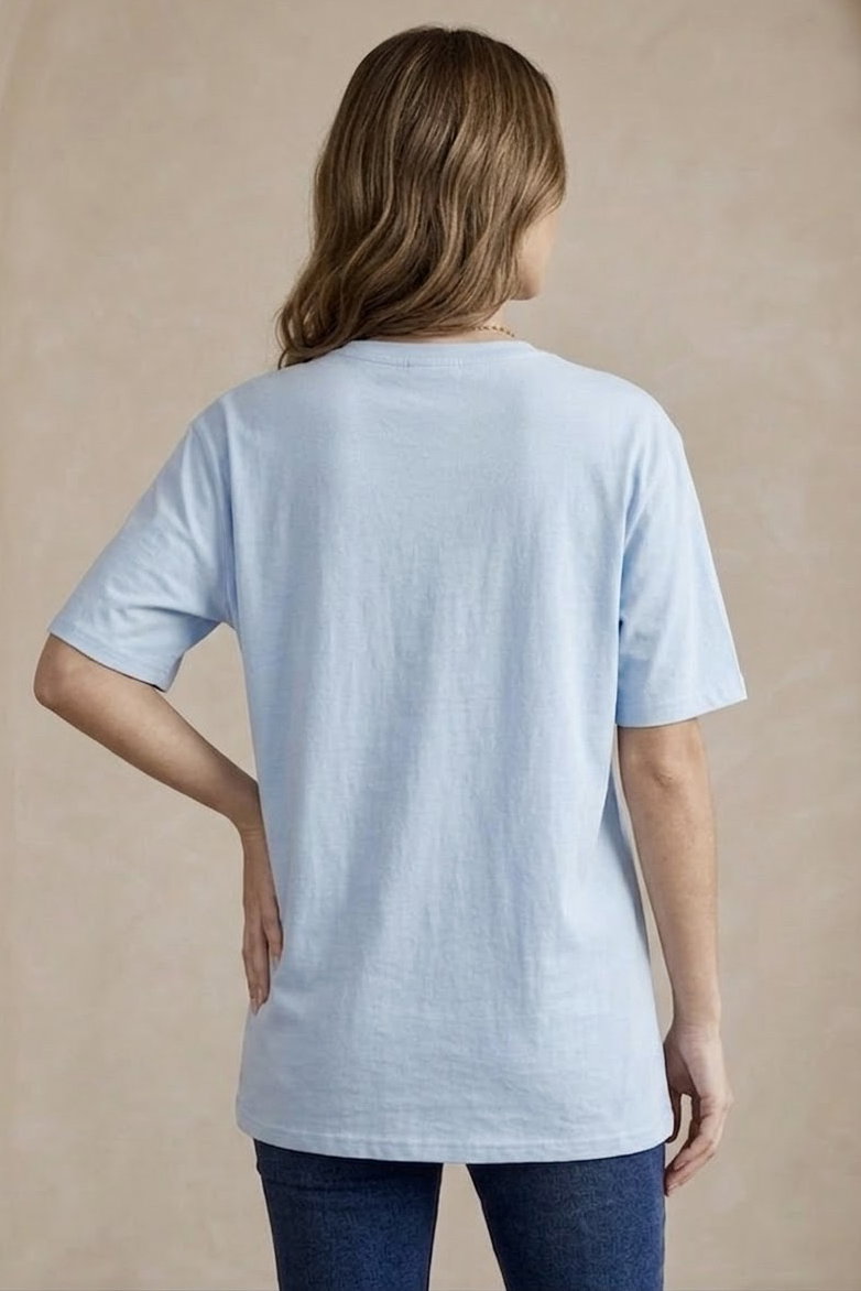 Kısa Kollu Baskılı T-shirt - 1318-BEBE-MAVI - 3