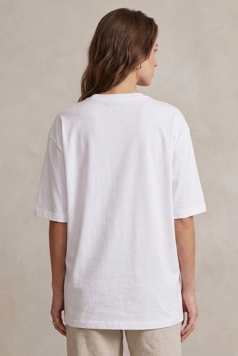 Kısa Kollu Baskılı T-shirt - 1318-BEYAZ - 3