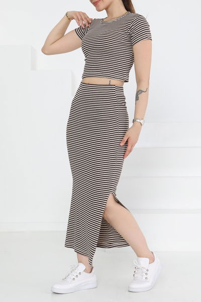 Kısa Kollu Çizgili İkili Takım - 27232 