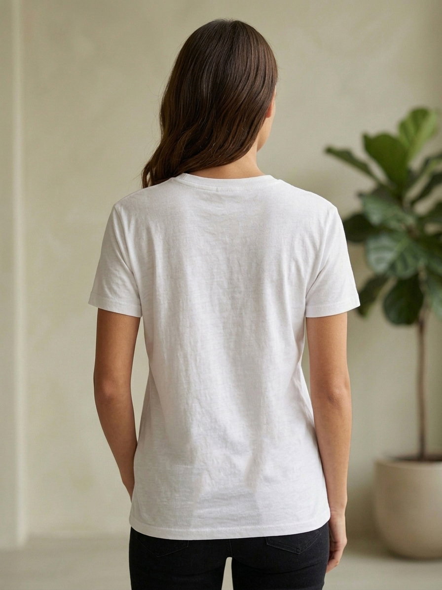 Kısa Kollu T-shirt Beyaz - 2114-BEYAZ - 3