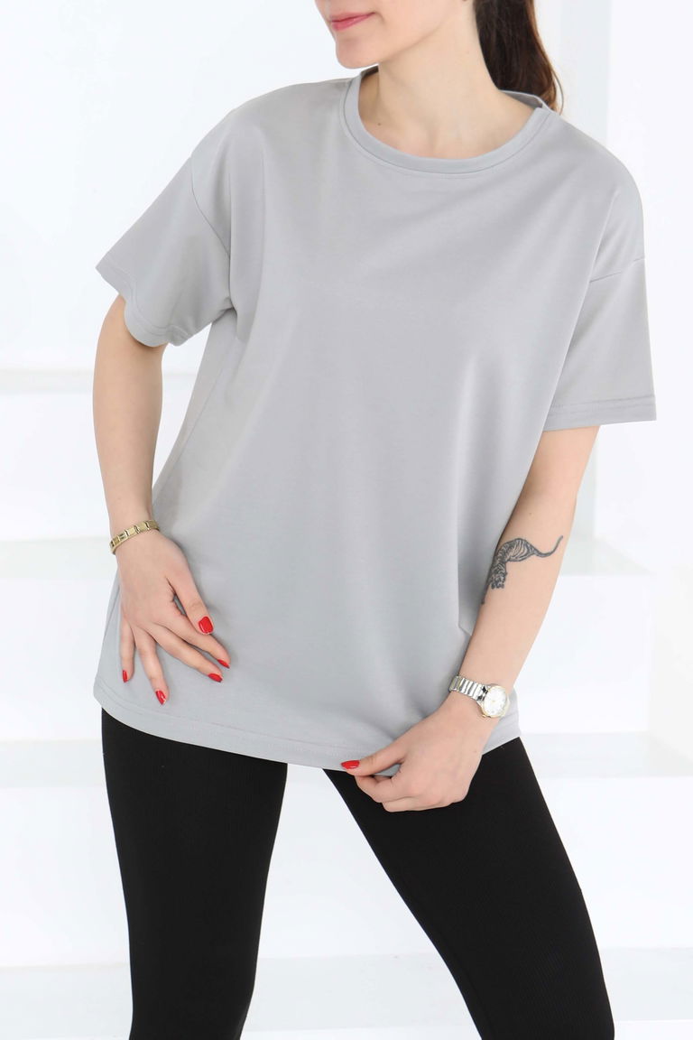 Kısa Kollu T-Şhirt Gri - 27140 - TOFİSA