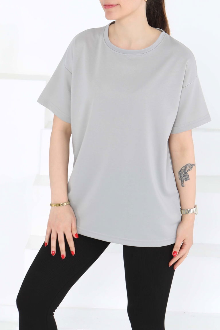 Kısa Kollu T-Şhirt Gri - 27140 - TOFİSA