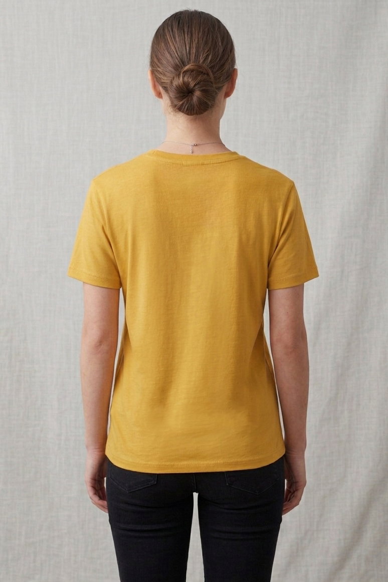 Kısa Kollu T-shirt Sari - 2114-SARI - 3