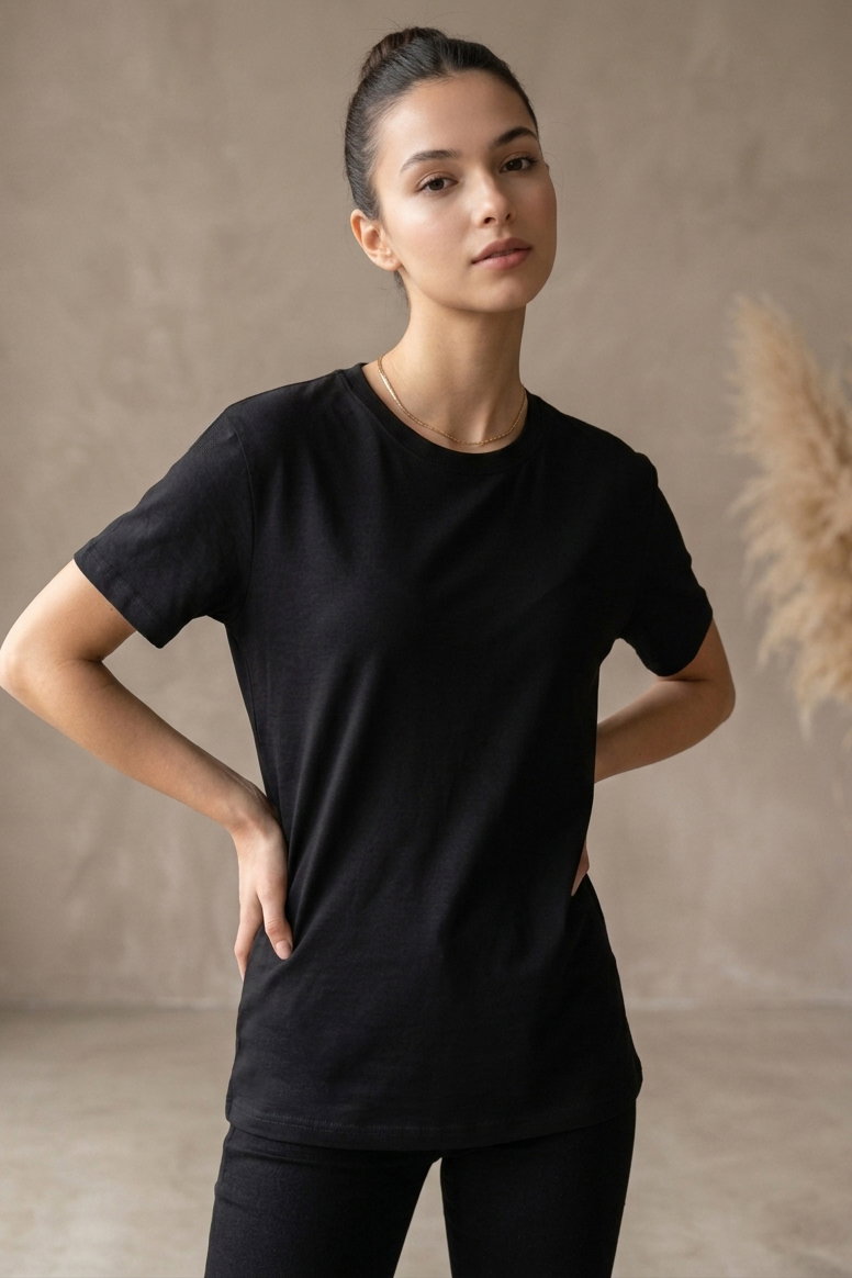 Kısa Kollu T-shirt Siyah - 2114-SIYAH - 1