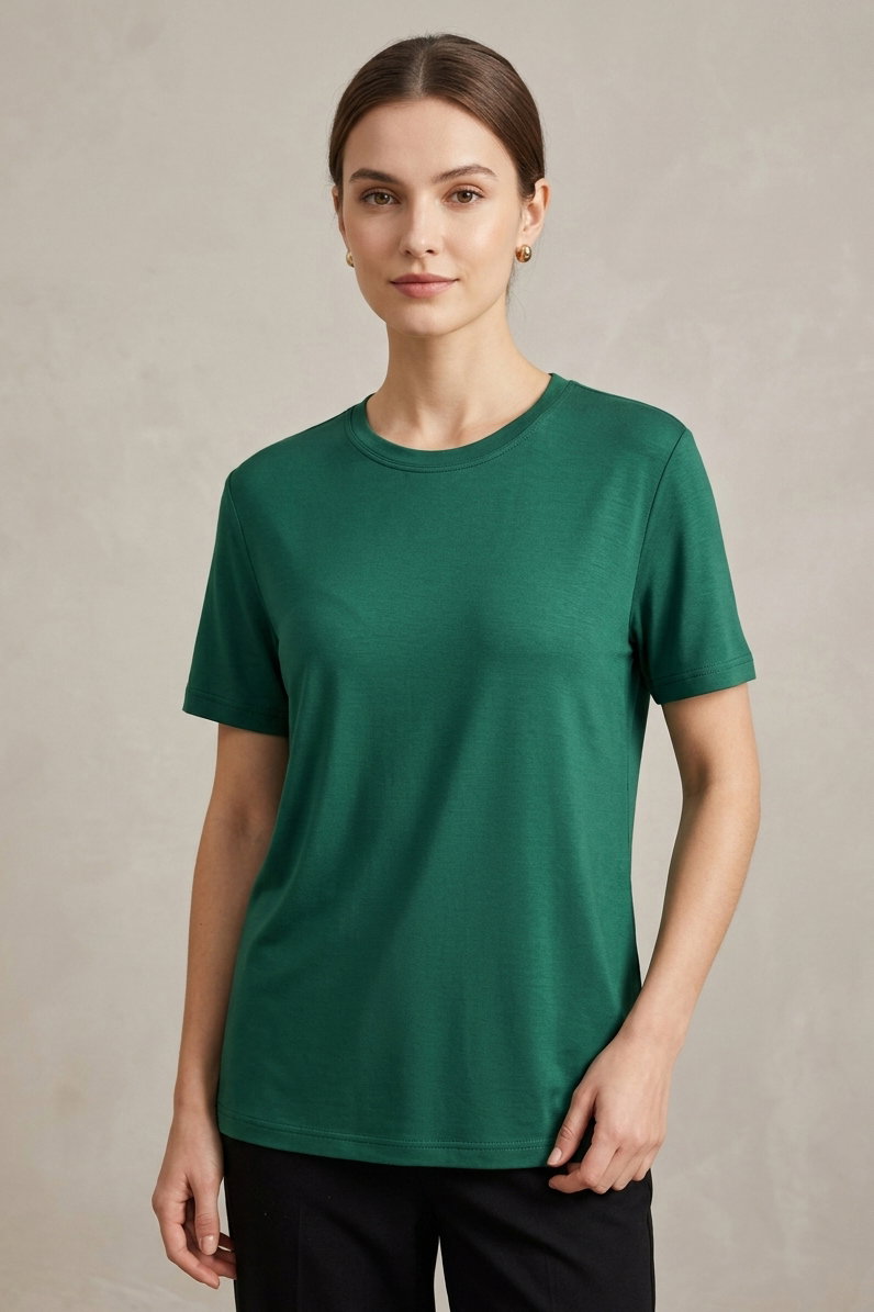 Kısa Kollu T-shirt Zumrut - 2114-ZUMRUT - 1