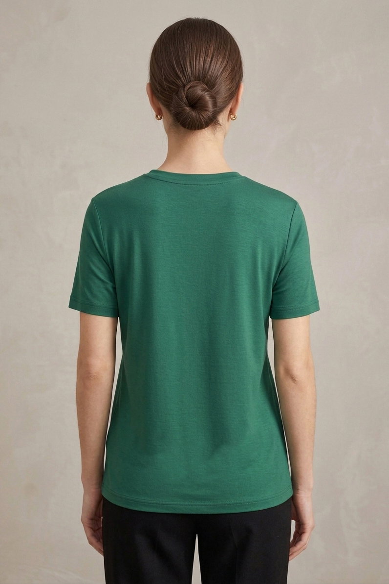 Kısa Kollu T-shirt Zumrut - 2114-ZUMRUT - 3
