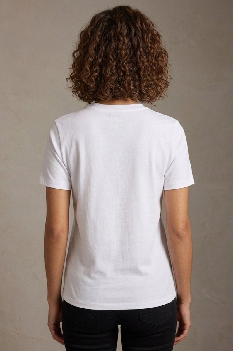 Kısa Kollu Taşlı T-shirt - 28424-BEYAZ - 3