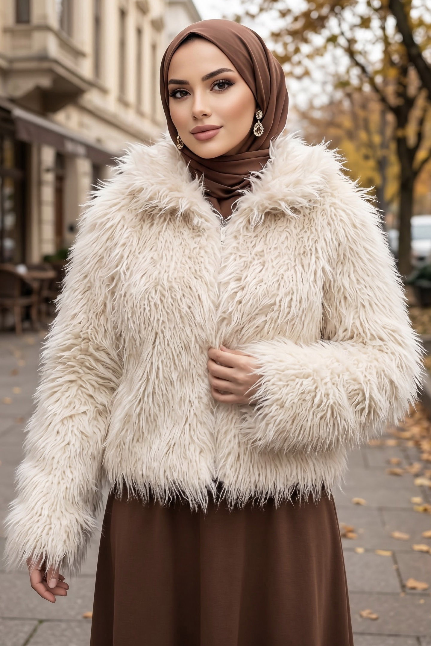 Kısa Kürk Mont Ekru - 29191-EKRU - 1