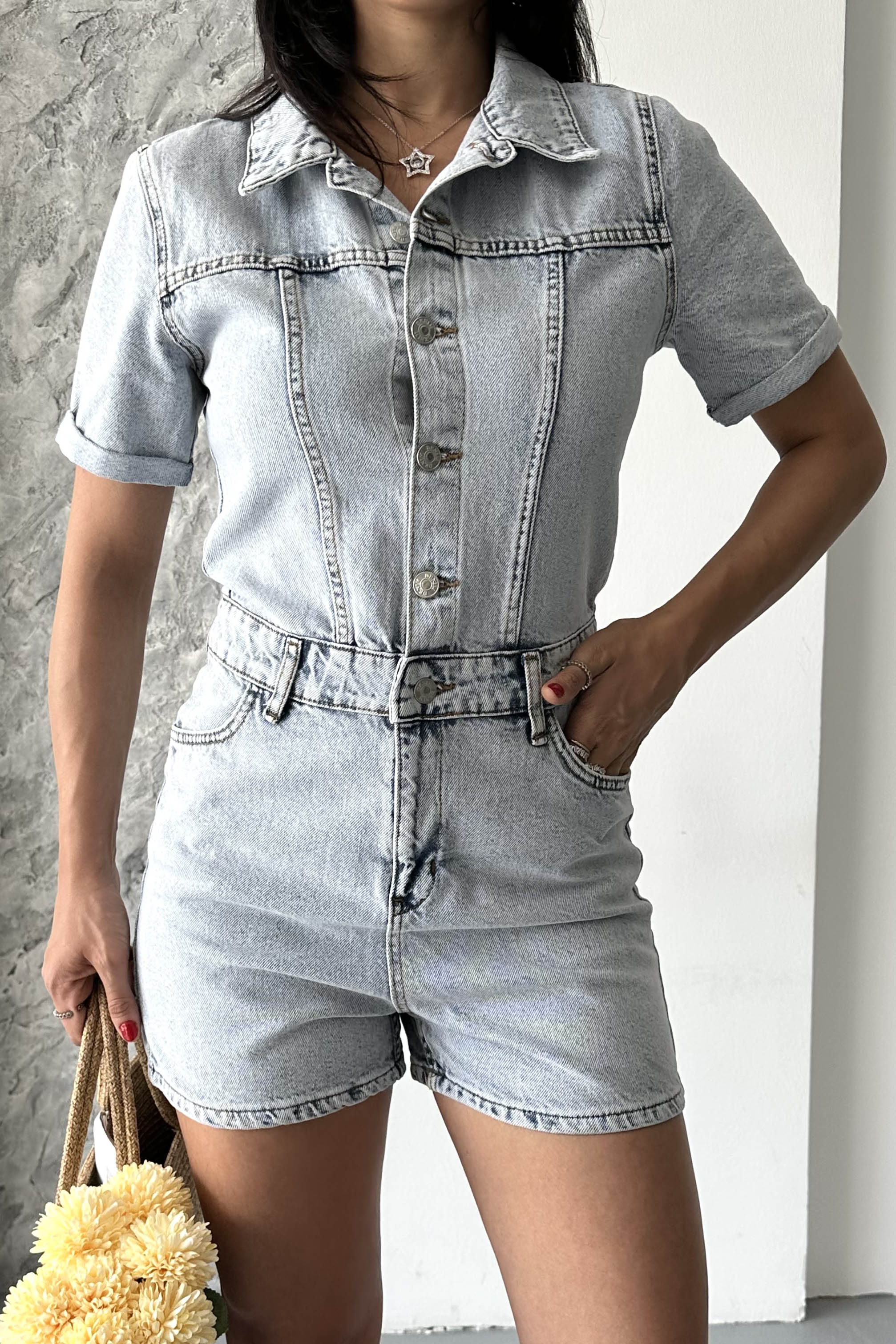 Kısa Şortlu Salopet - 27295 - 5