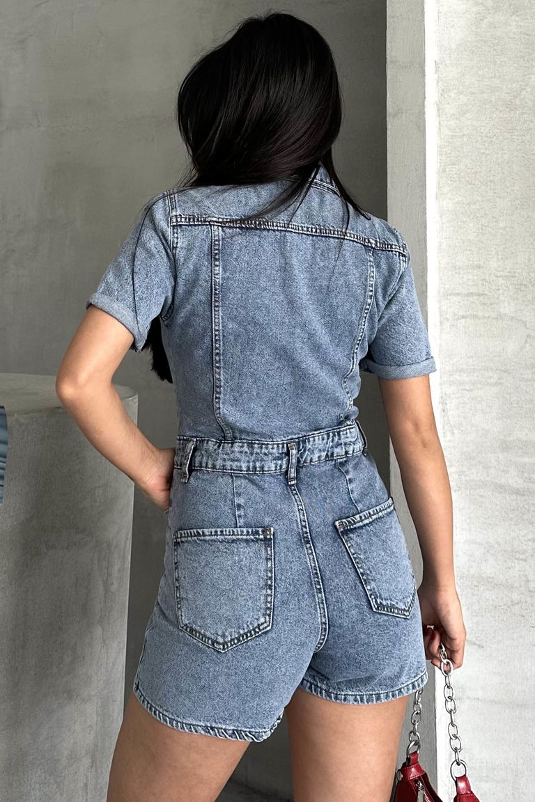 Kısa Şortlu Salopet Mavi - 27295 - TOFİSA