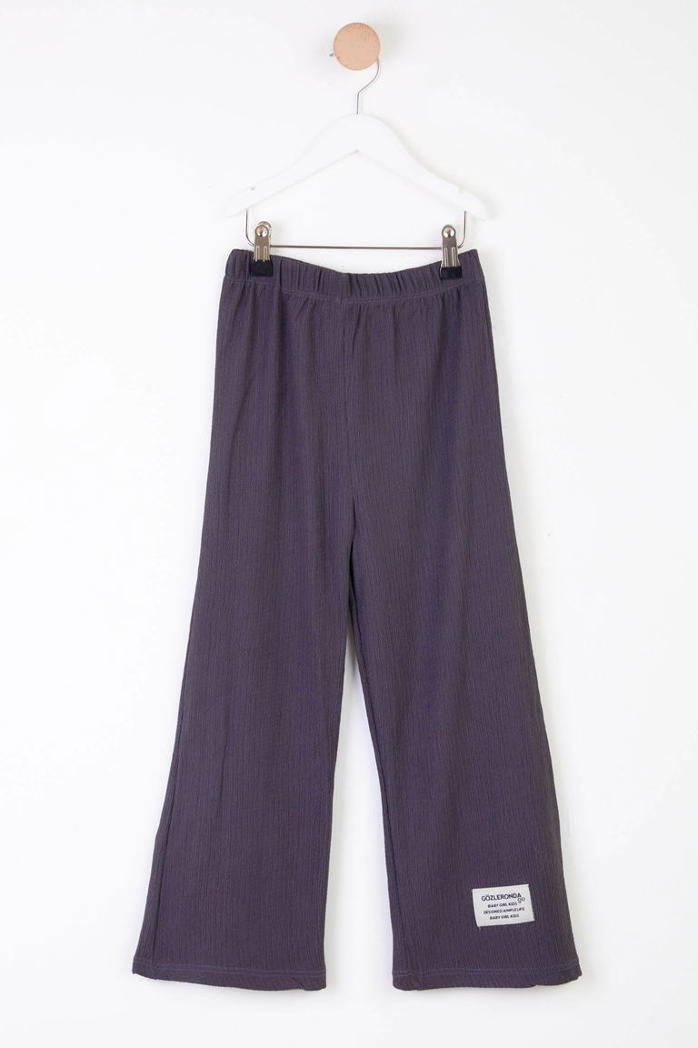 Kız Çocuk Antrasit Arma Detaylı Pijama Altı - 25488