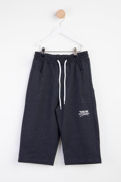 Kız Çocuk Antrasit Baskılı Kapri - 25437 