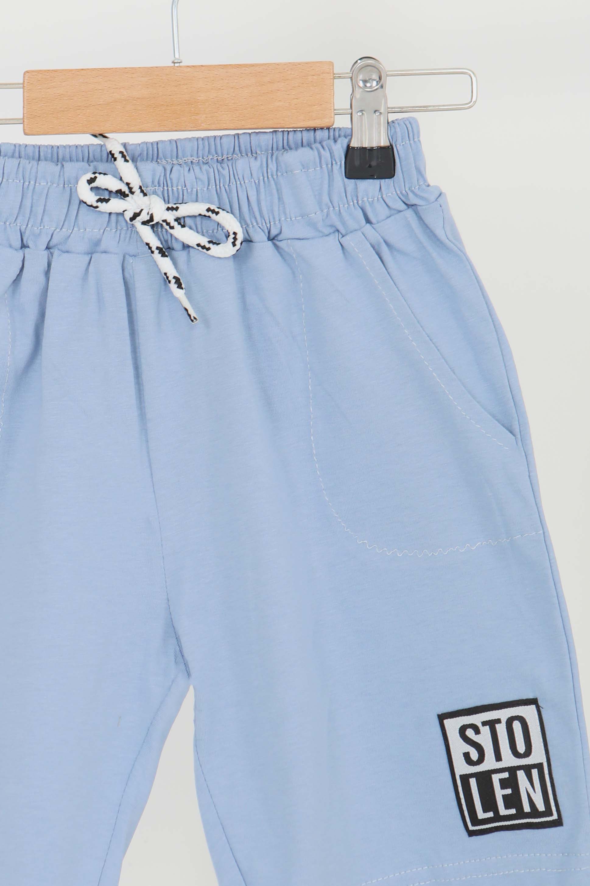 Kız Çocuk Bebe Mavi Baskılı Şort - 27335 - 2