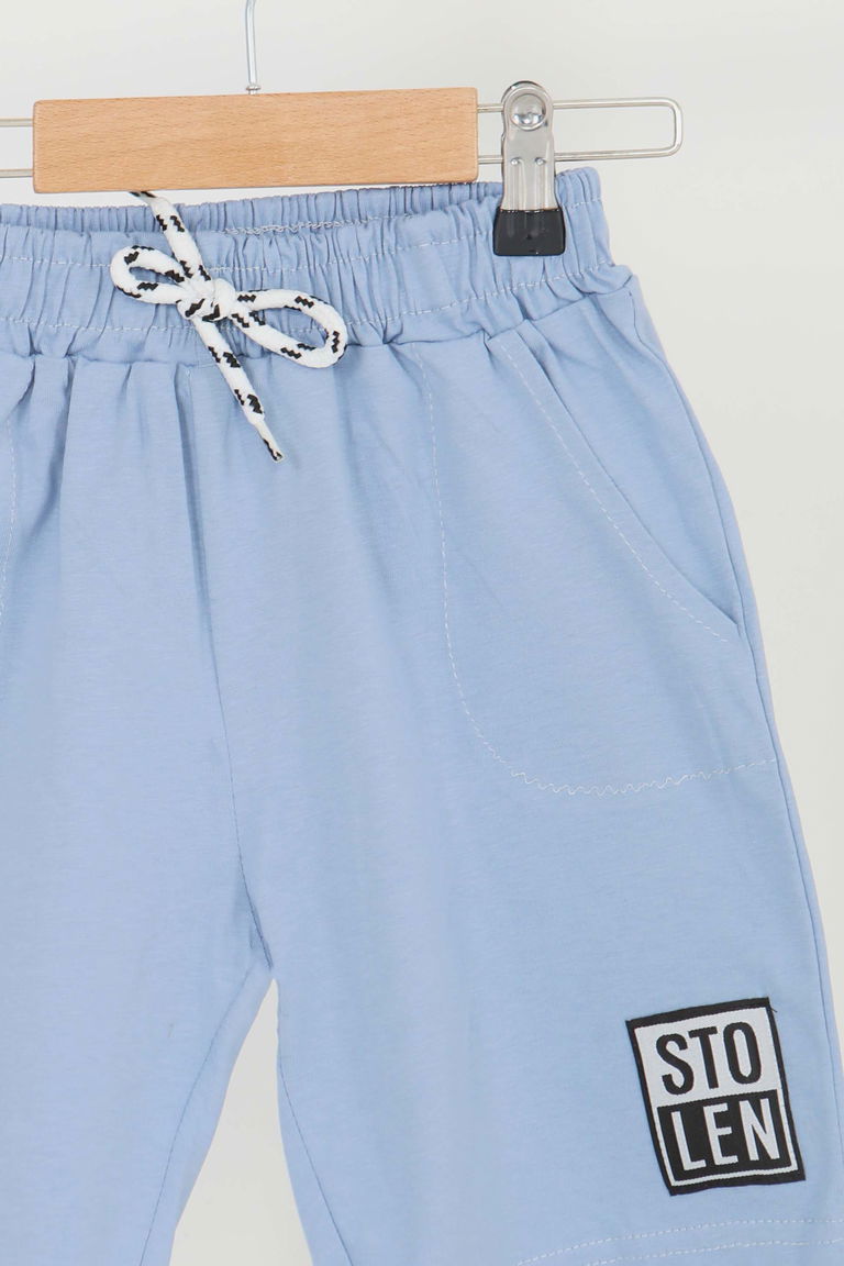 Kız Çocuk Bebe Mavi Baskılı Şort - 27335 - TOFİSA