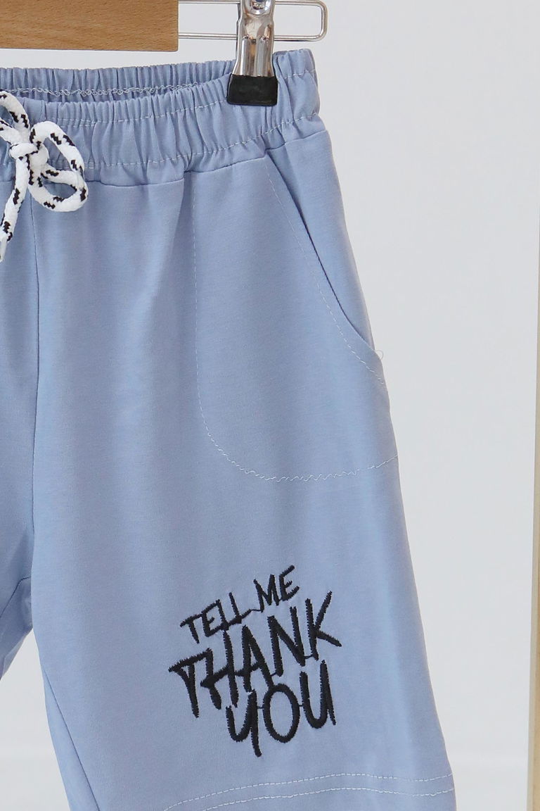 Kız Çocuk Bebe Mavi Baskılı Şort - 27337 - TOFİSA