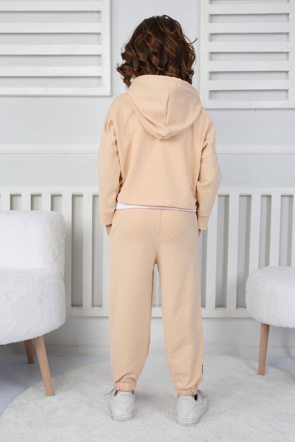 Kız Çocuk Bej 3 lü Kız Çocuk Takım - 26721 - 4