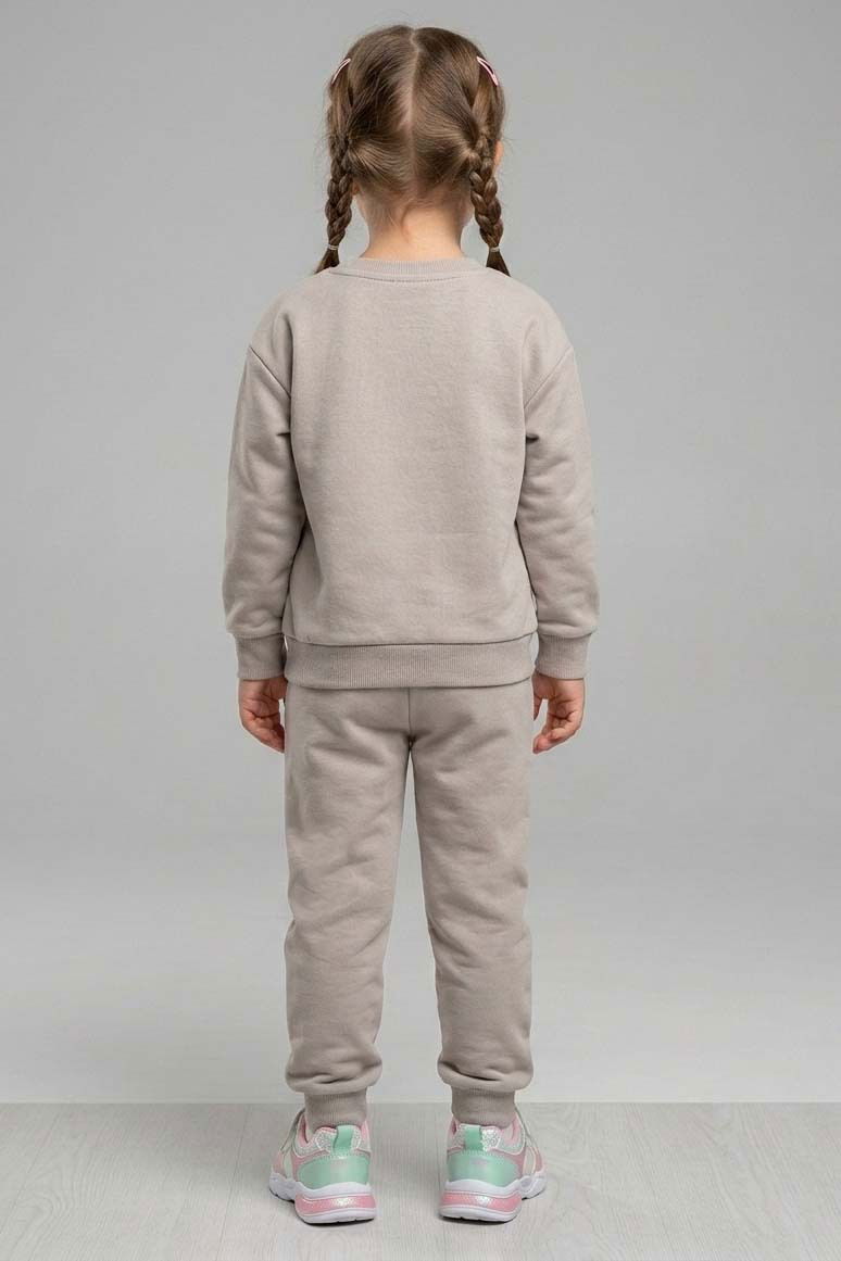 Kız Çocuk Bej Baskılı Pijama Takımı - 28307-BEJ - 2