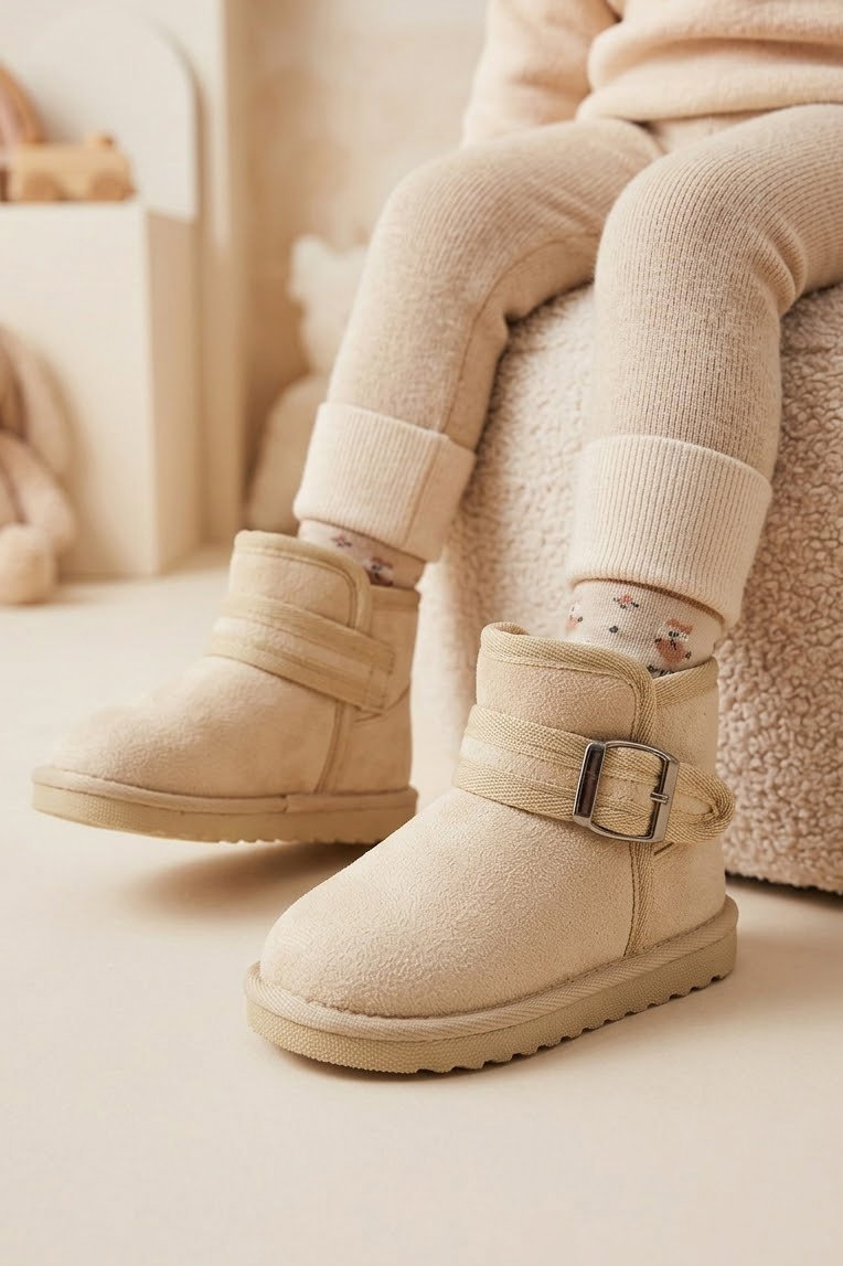Kız Çocuk Bej Çocuk UGG Süet Bot - 29227-BEJ - 2