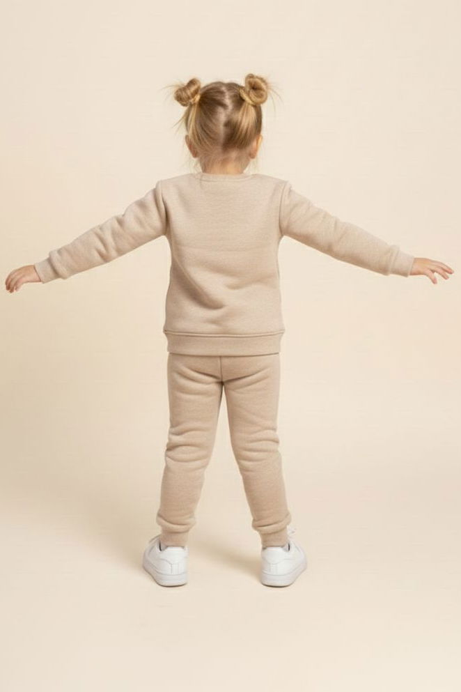 Kız Çocuk Bej Nakışlı İki İplik Takım - 28149-BEJ - 3