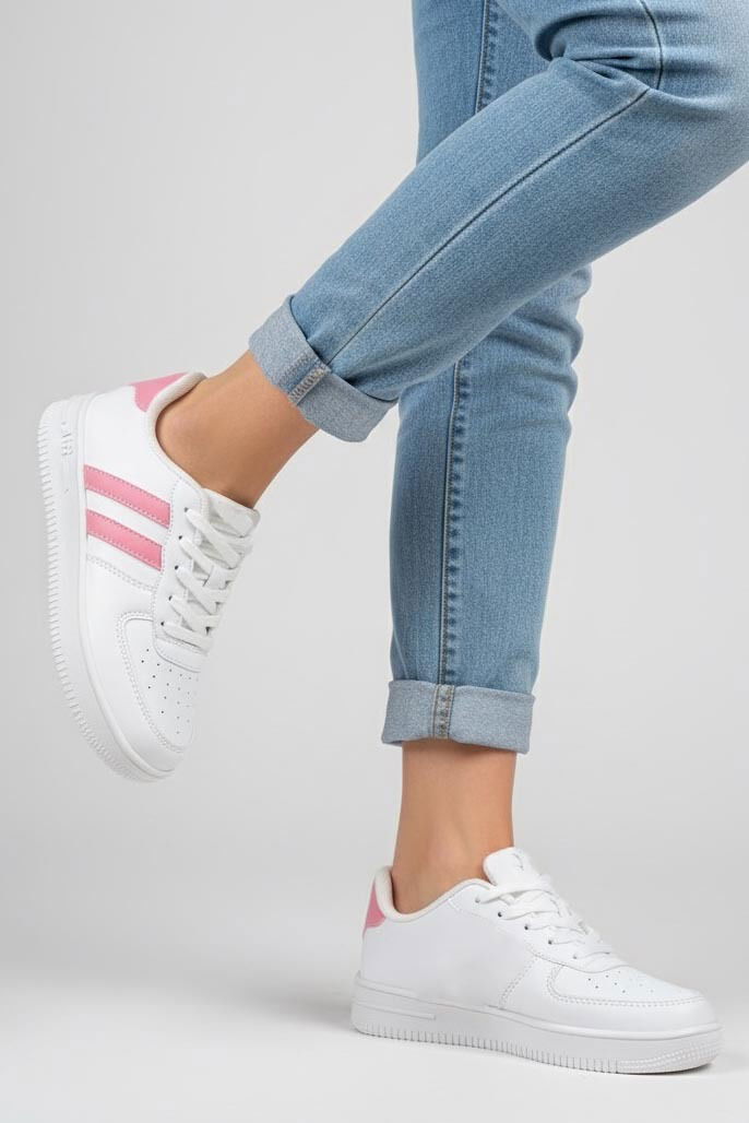 Kadın Beyaz-beyaz-pembe AİR Spor Ayakkabı - 27474-BEYAZ-BEYAZ-PEMBE - 3