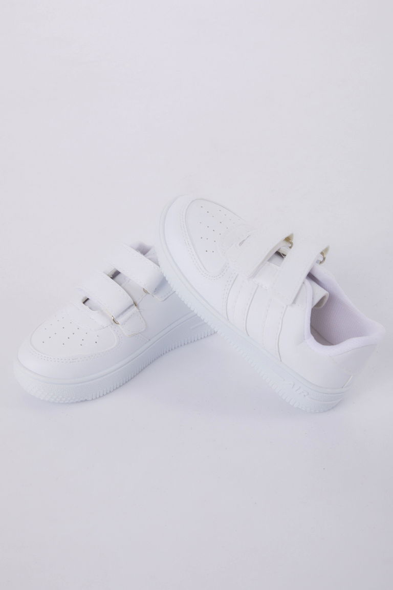 Kız Çocuk Beyaz Cırt Cırtlı Spor Ayakkabı - 27088 - TOFİSA