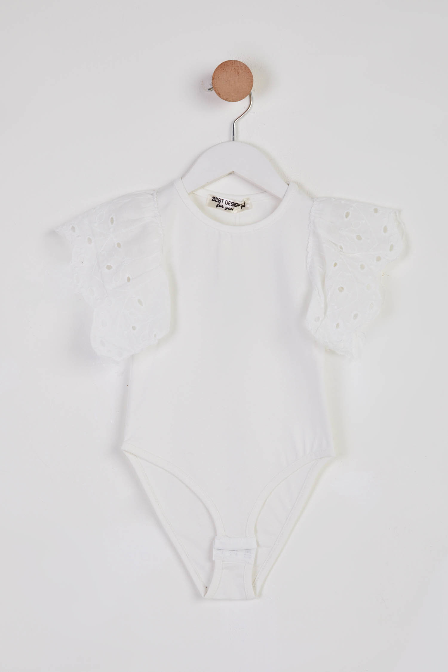 Kız Çocuk Beyaz Çıtçıtlı Body - 25786 - 1