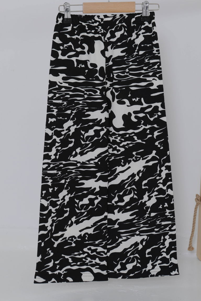 Kız Çocuk Beyaz Leopar Desenli Pijama Altı - 27051 - TOFİSA