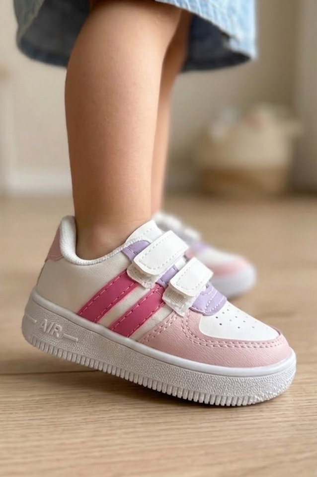 Kız Çocuk Beyaz Lila Renkli Bebek Ayakkabı - 27483-BEYAZ-LILA - 2