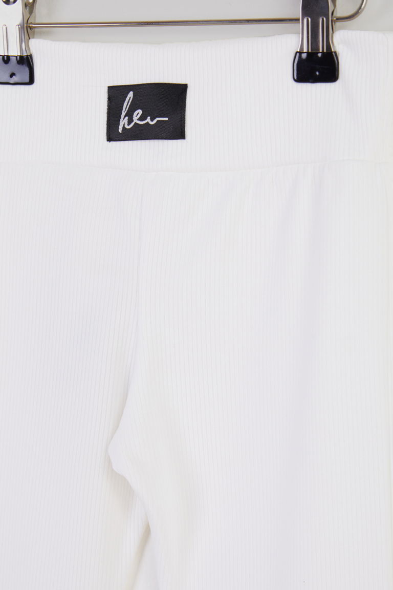 Kız Çocuk Beyaz Şardonlu İspanyol Paça Pantolon - 26467 - TOFİSA