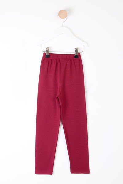 Kız Çocuk Bordo Fitilli Tayt - 26089 