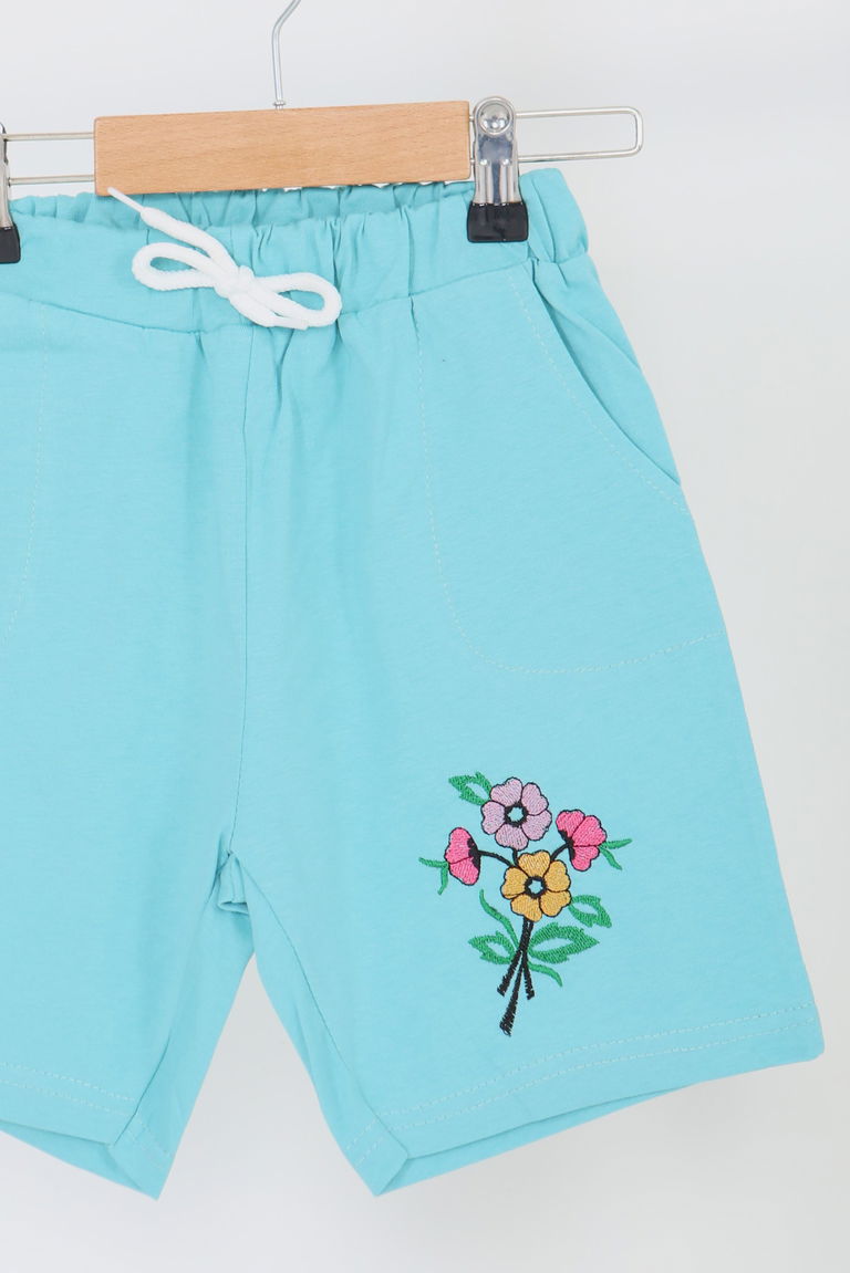 Kız Çocuk çağla Baskılı Şort - 27331 - TOFİSA