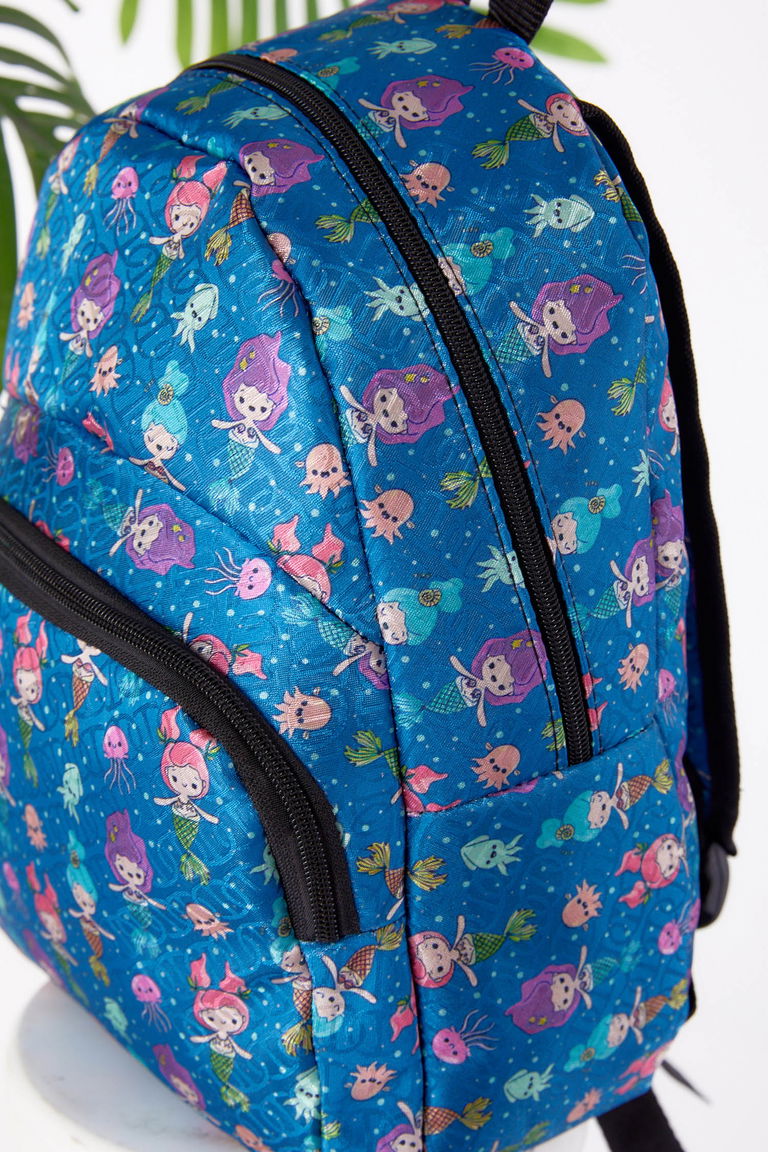 Kız Çocuk D1 Mavi Desenli Sırt Çantası - 26187 - TOFİSA