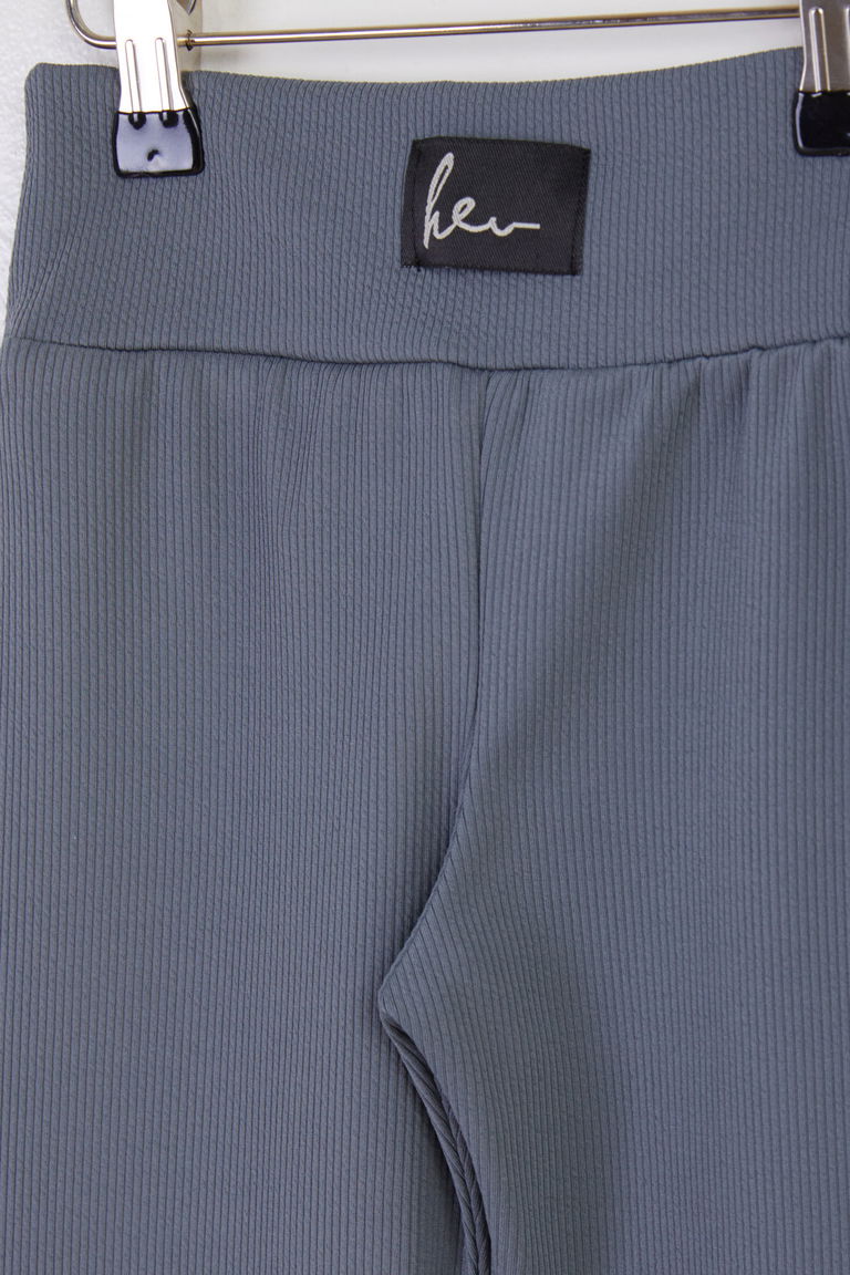 Kız Çocuk Füme Şardonlu İspanyol Paça Pantolon - 26467 - TOFİSA