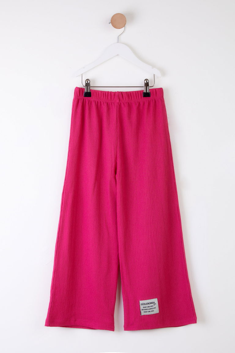 Kız Çocuk Fuşya Arma Detaylı Pijama Altı - 25488 - TOFİSA