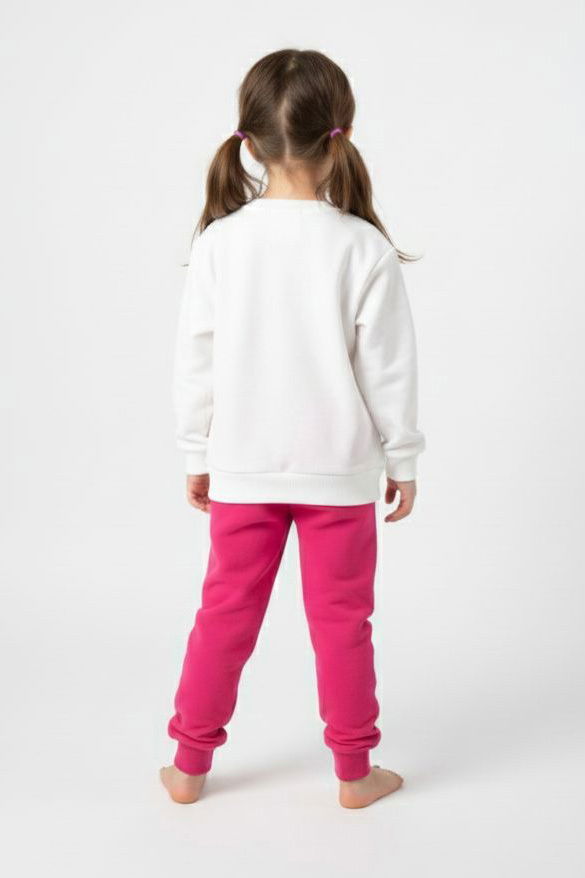 Kız Çocuk Fuşya Baskılı Pijama Takımı - 28096-FUSYA - 2