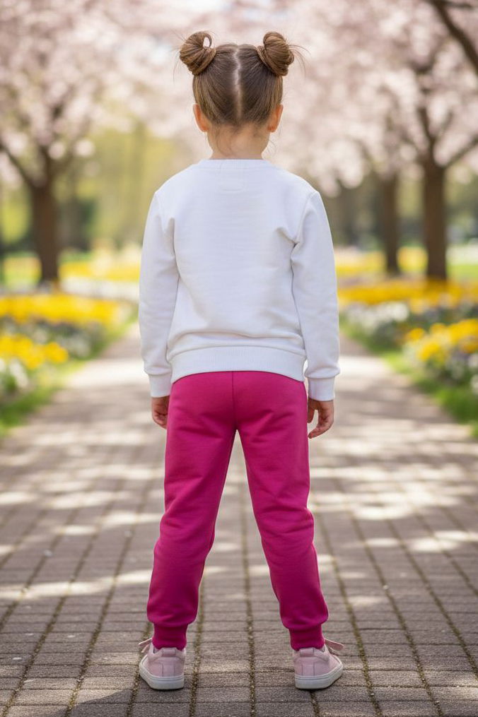 Kız Çocuk Fuşya Baskılı Pijama Takımı - 28107-FUSYA - TOFİSA