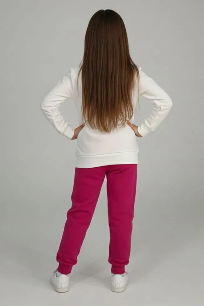 Kız Çocuk Fuşya Baskılı Pijama Takımı - 28164-FUSYA - TOFİSA