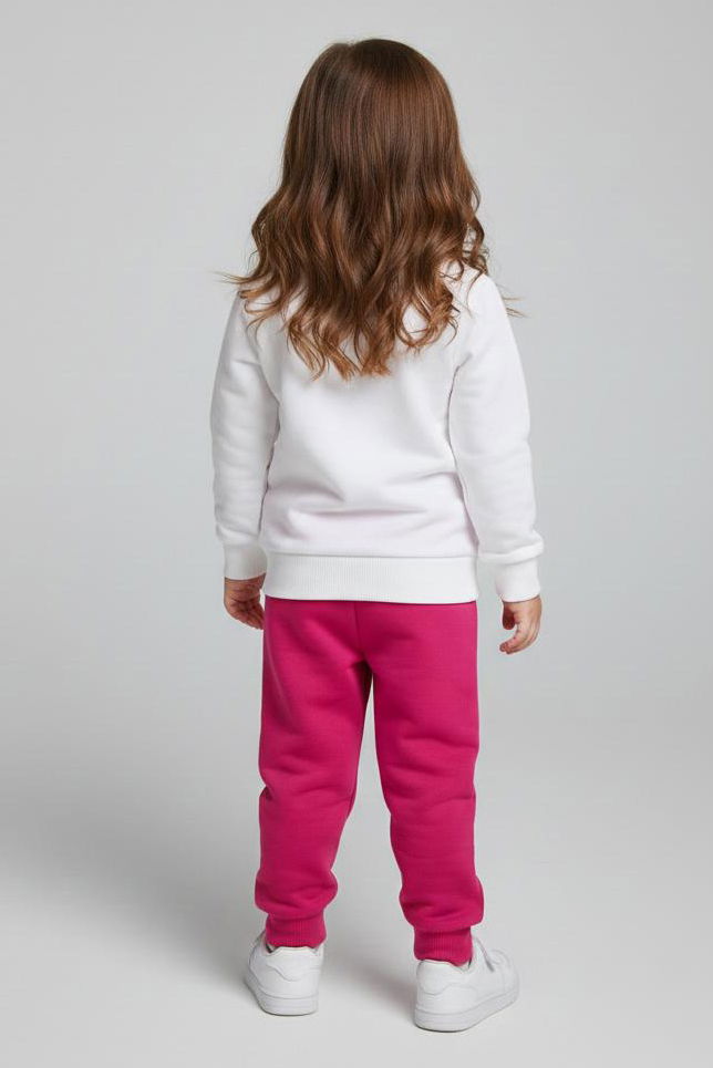 Kız Çocuk Fuşya Baskılı Pijama Takımı - 28166-FUSYA - TOFİSA