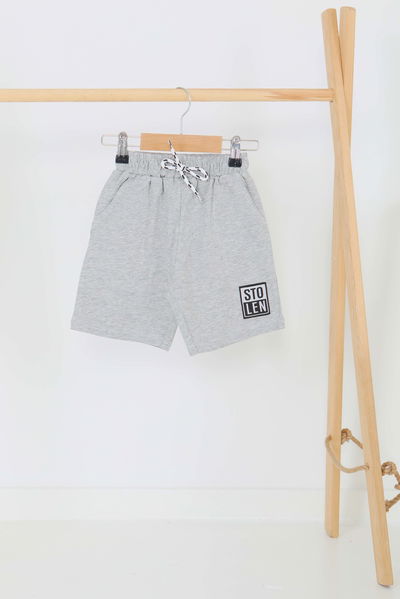 Kız Çocuk Gri Baskılı Şort - 27335 