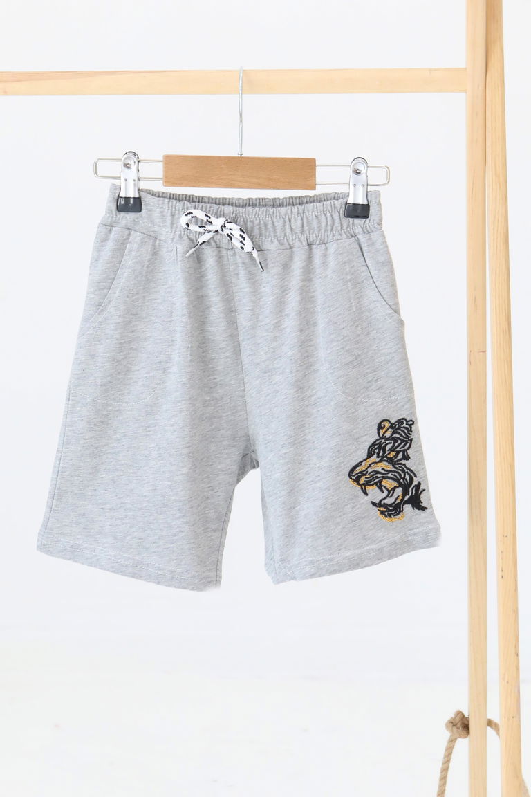 Kız Çocuk Gri Baskılı Şort - 27336 - TOFİSA