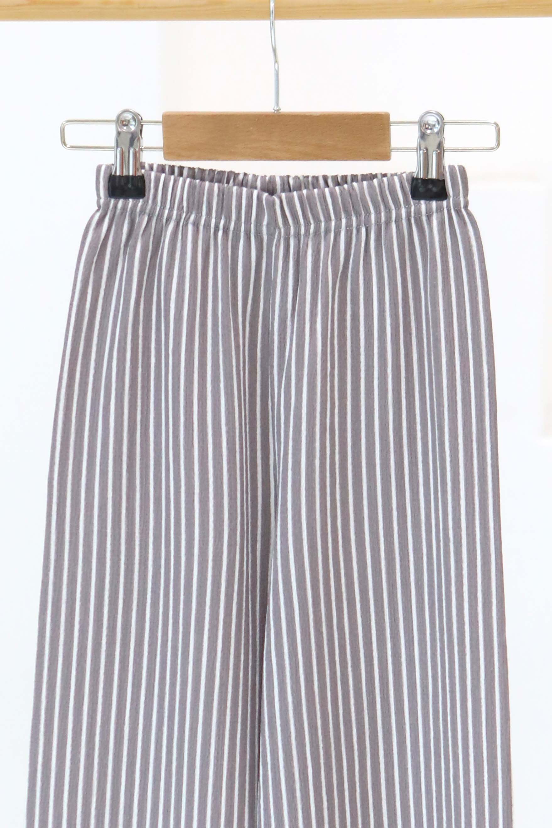 Kız Çocuk Gri Çizgili Pantolon - 27306 - 2