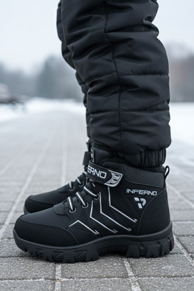 Erkek Çocuk Gri İçi Peluş Suni Deri Bot - 28030-GRI - 1