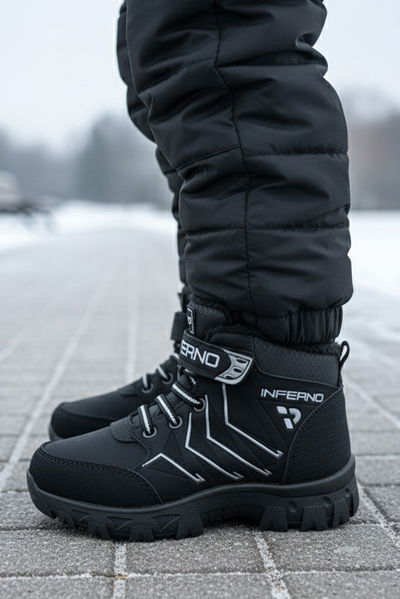 Erkek Çocuk Gri İçi Peluş Suni Deri Bot - 28030-GRI 