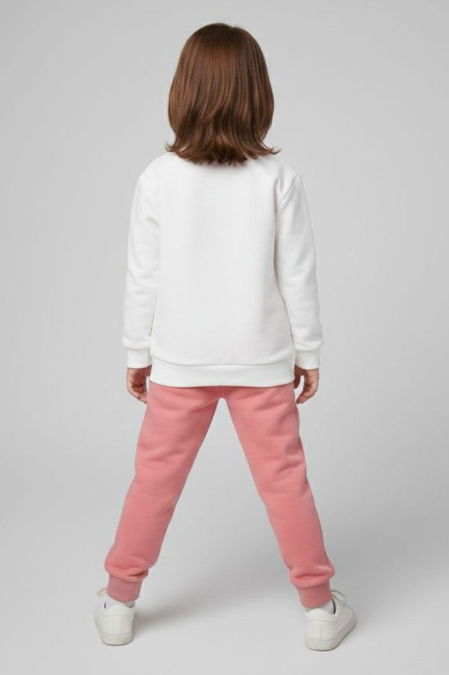 Kız Çocuk Gül Baskılı Pijama Takımı - 28096-GUL - 2